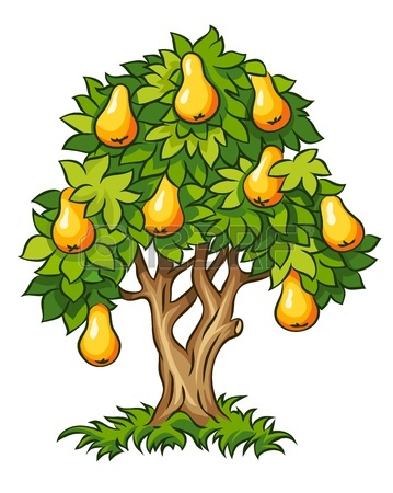 14646518-beyaz-zemin-üzerine-izole-olgun-meyveler-resimde-ile-armut-ağacı